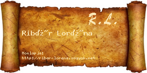 Ribár Loréna névjegykártya